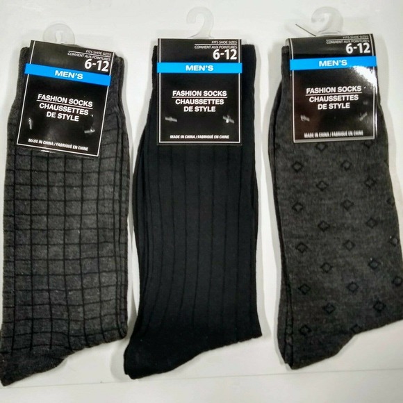 MENS FASHION DRESS SOCK 3 PAIR SIZE 6-12 - Picture 2 of 3